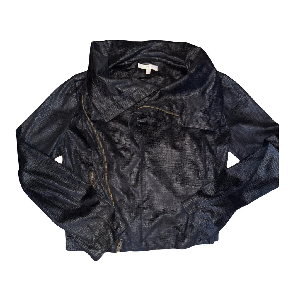 Lavendar Brown Women’s Lightweight Moto Jacket Asymmetrical Neck Size Medium - Picture 3 of 7